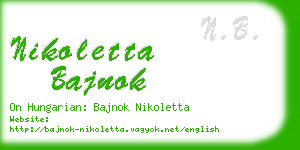 nikoletta bajnok business card